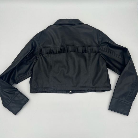 For Love & Lemons Afton Cropped Faux Leather Jacket – Size S - Picture 12 of 15